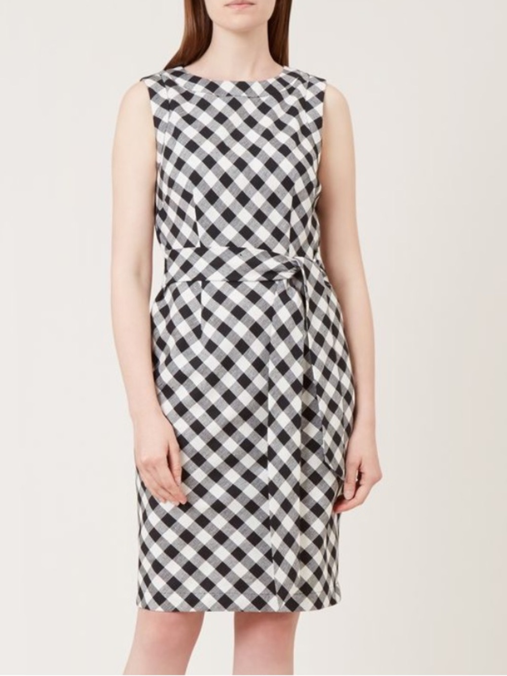 Hobbs London Amalfi Gingham Dress in Black/White Sz 10